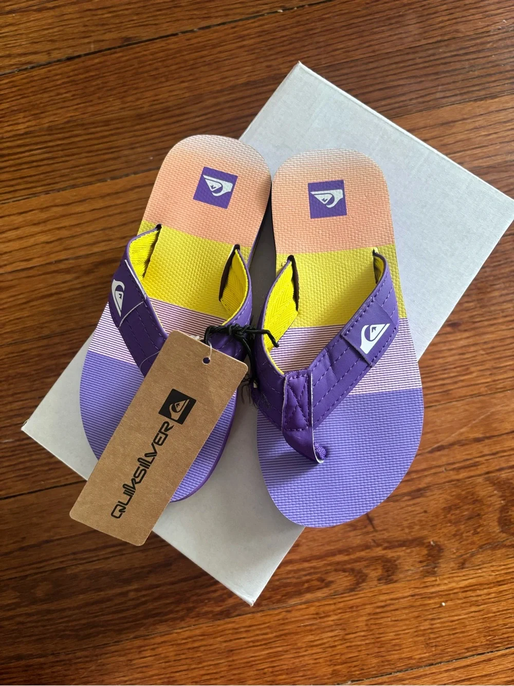 NWT Quiksilver Kids' Foundation Sport Slide Purple size 12 Summer Sandal Beach